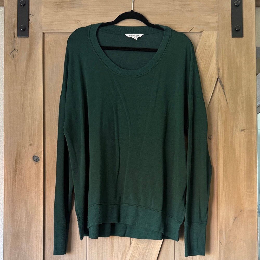 Athleta Dark Green Super Soft Long Sleeve Top